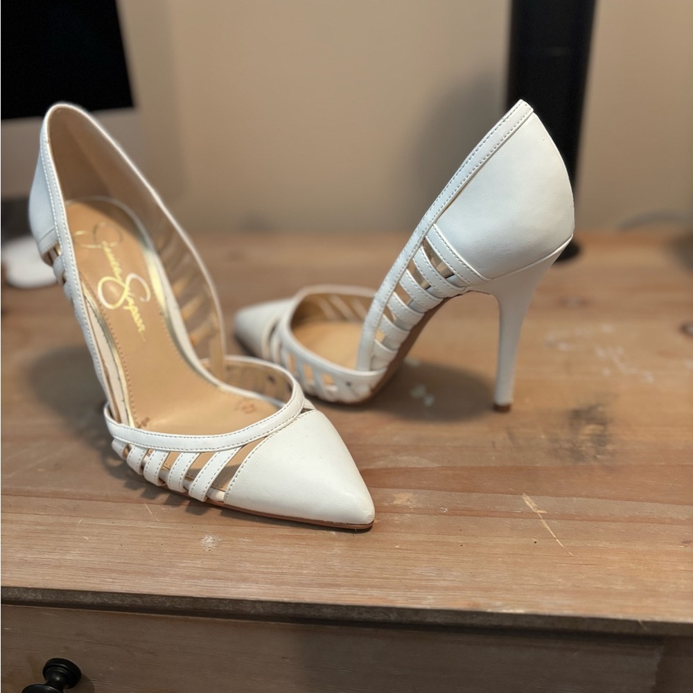 Jessica Simpson White Heels